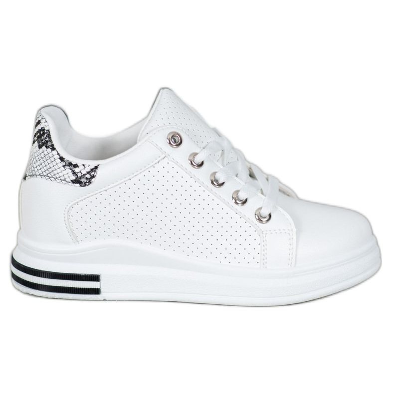 SHELOVET Openwork skor med en dold kil vit