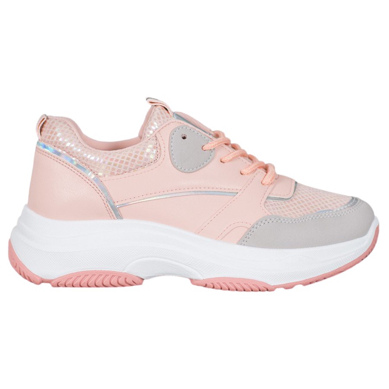Ideal Shoes Casual Platform Sneakers rosa