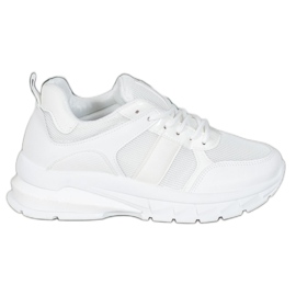 SHELOVET Snygga sneakers med mesh vit