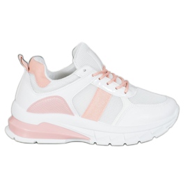 SHELOVET Snygga sneakers med mesh vit
