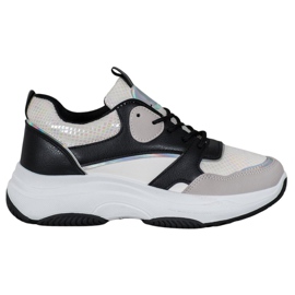 Ideal Shoes Casual Platform Sneakers svart mångfärgad gul