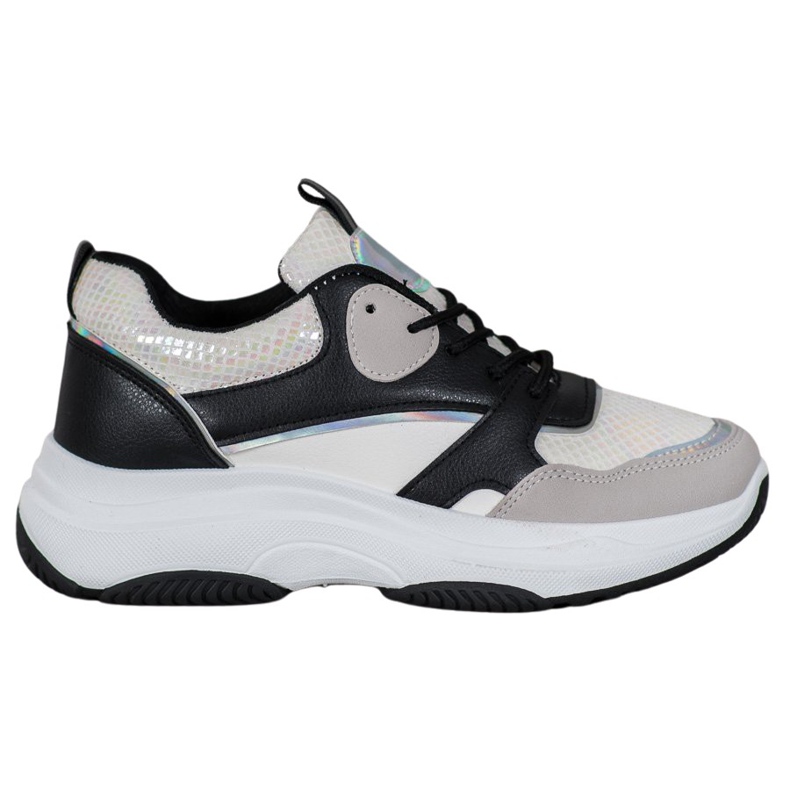 Ideal Shoes Casual Platform Sneakers svart mångfärgad gul