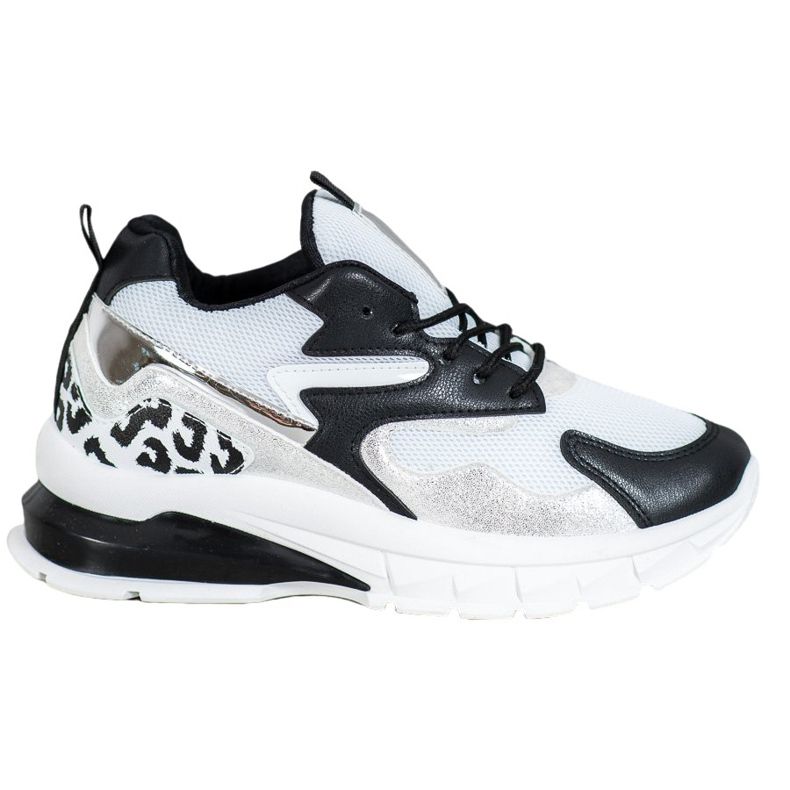 Ideal Shoes Sneakers med svarta inlägg vit