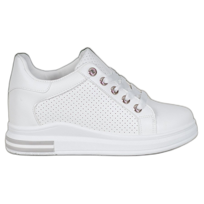 SHELOVET Openwork skor med en dold kil vit