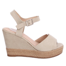 Beige kile sandaler 9R195 Beige