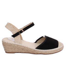 Svarta Espadriller på kilar LLI-3M85 Svart brun