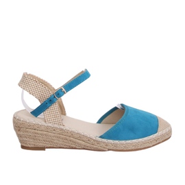 Blå Espadriller på kilar LLI-3M85 L.BLUE