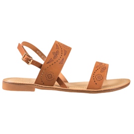 Small Swan Sandaler med öppet mönster brun