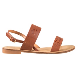 Small Swan Sandaler med öppet mönster brun