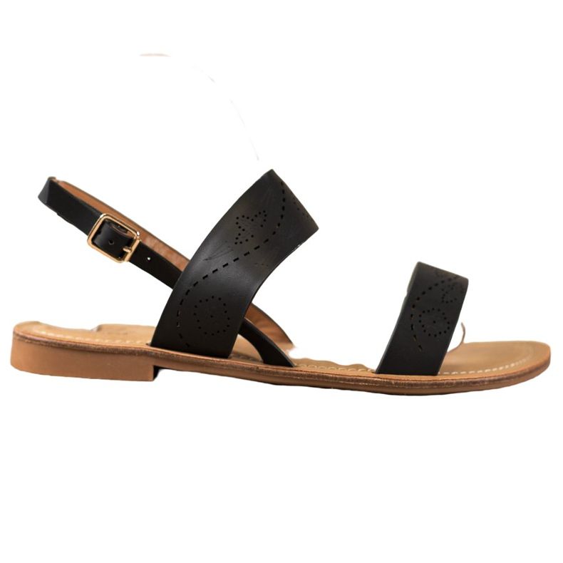 Small Swan Sandaler med öppet mönster svart