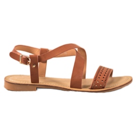 Small Swan Bruna sandaler med ekoläder