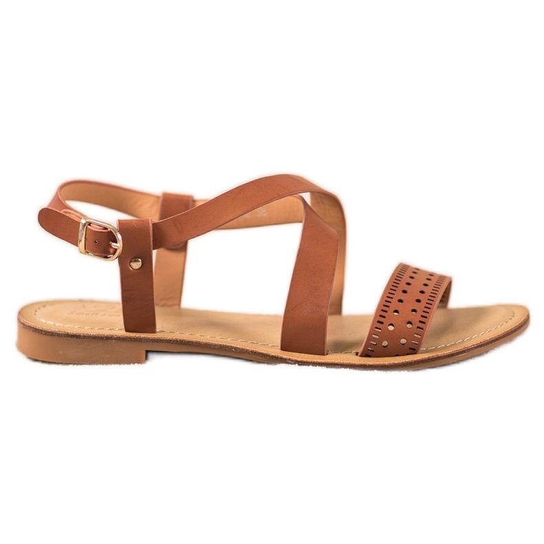 Small Swan Bruna sandaler med ekoläder