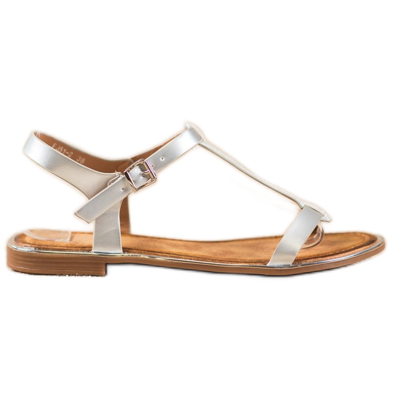 Small Swan Snygga sandaler med ekoläder grå