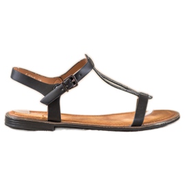 Small Swan Snygga sandaler med ekoläder svart