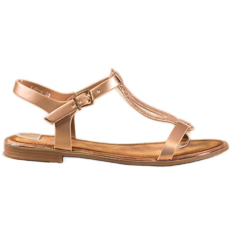 Small Swan Snygga sandaler med ekoläder gyllene