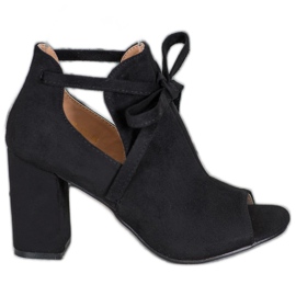 Tied Open VINCEZA stövlar svart