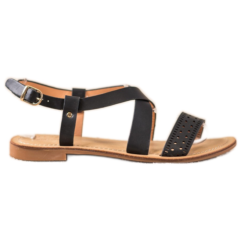 Small Swan Svarta sandaler med ekoläder