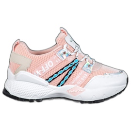 Bona Love Mesh Sneakers vit rosa