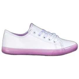 SHELOVET Sneakers med lila sula vit violett