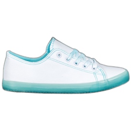SHELOVET Sneakers med blå sula vit