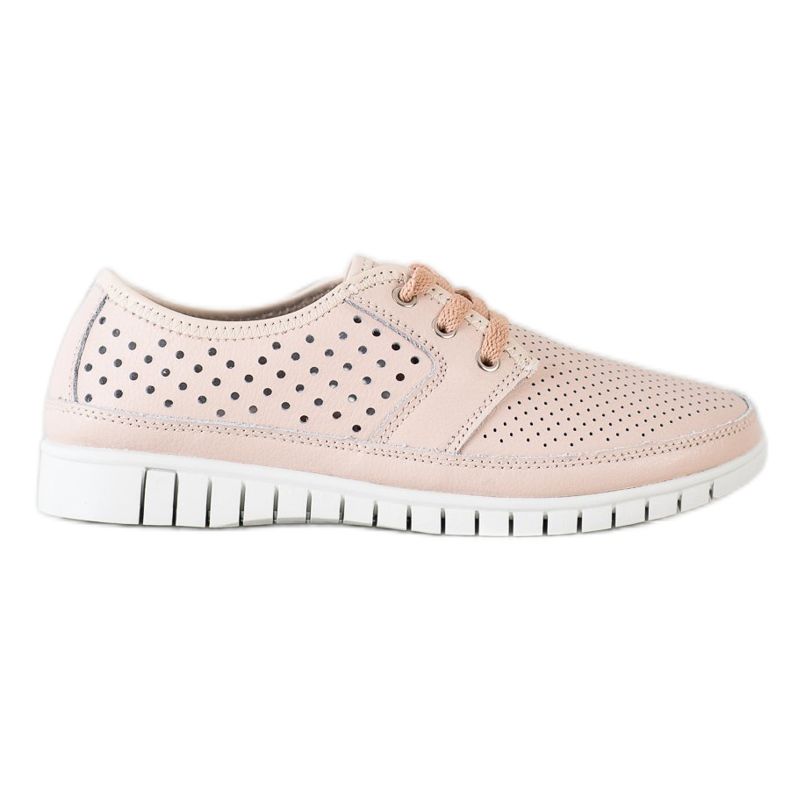 Kylie Läder Brogues på plattformen rosa