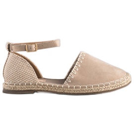 Goodin Beige Espadrilles med mocka