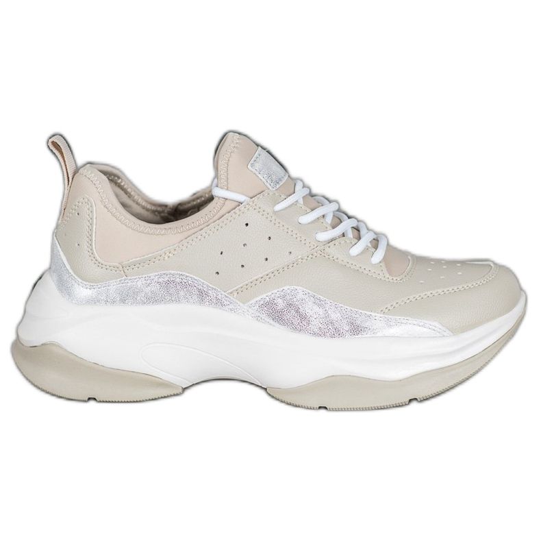 Kylie Bekväma sneakers på plattformen beige grå