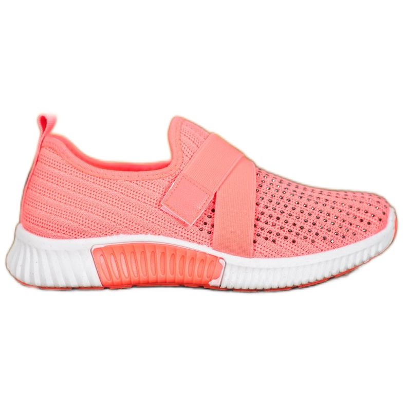 SHELOVET Rosa slipons med kristaller mångfärgad