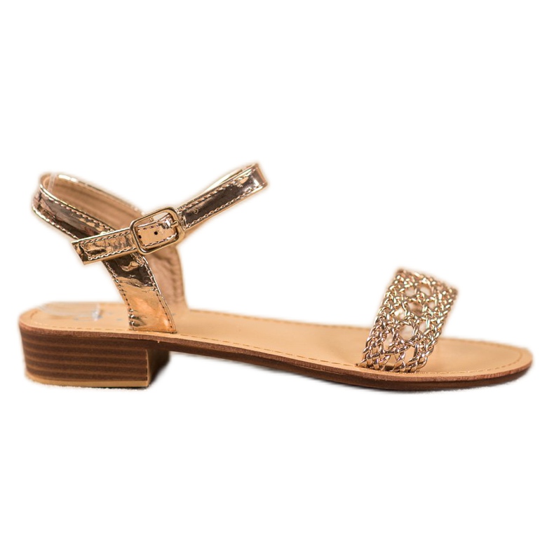 Small Swan Eleganta flätade sandaler gul