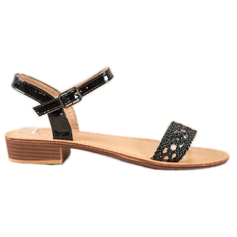 Small Swan Eleganta flätade sandaler svart