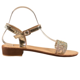 Small Swan Eleganta flätade sandaler gyllene