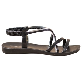 VINCEZA slip-on sandaler svart