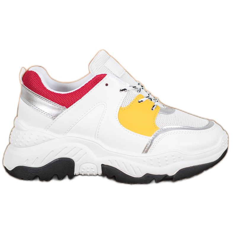 SHELOVET Trendiga snörade sneakers vit