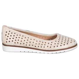 Kylie Openwork Ballerinas Med Glitter beige gyllene