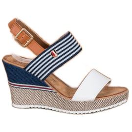 Goodin Sandaler med kil vit blå