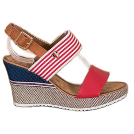 Goodin Sandaler med kil röd