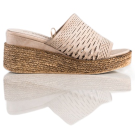 Goodin Openwork Wedge Tofflor beige