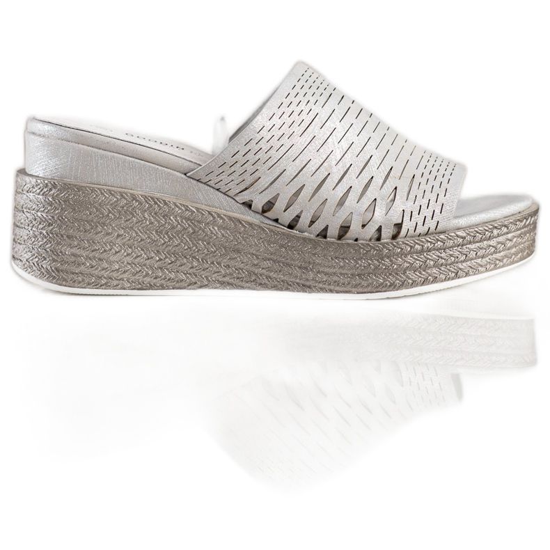 Goodin Openwork Wedge Tofflor grå