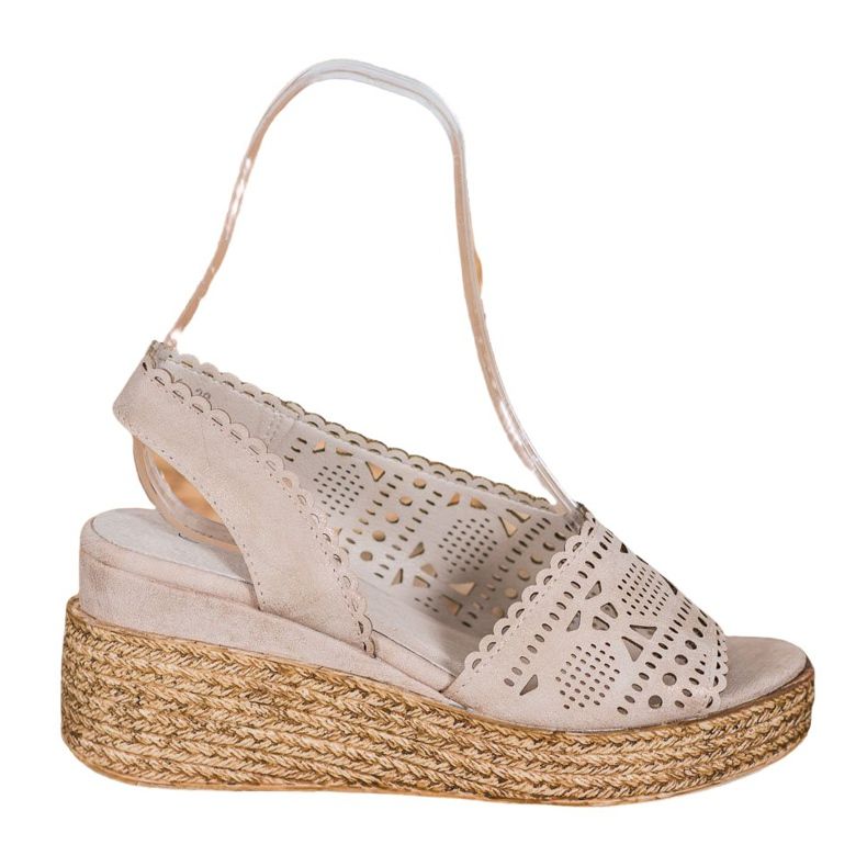 Goodin Sandaler med kilklack beige gyllene