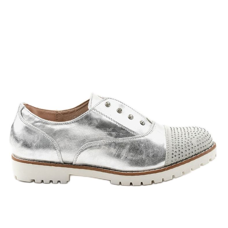 Slip-on silverskor med GF-FD9 dubbar silver-