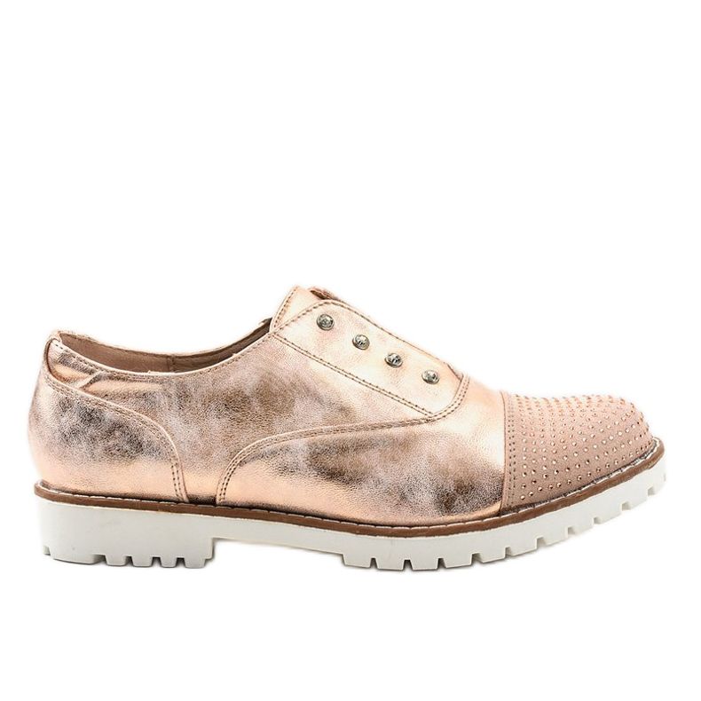 Guld-slip-on skor med GF-FD9 dubbar gyllene