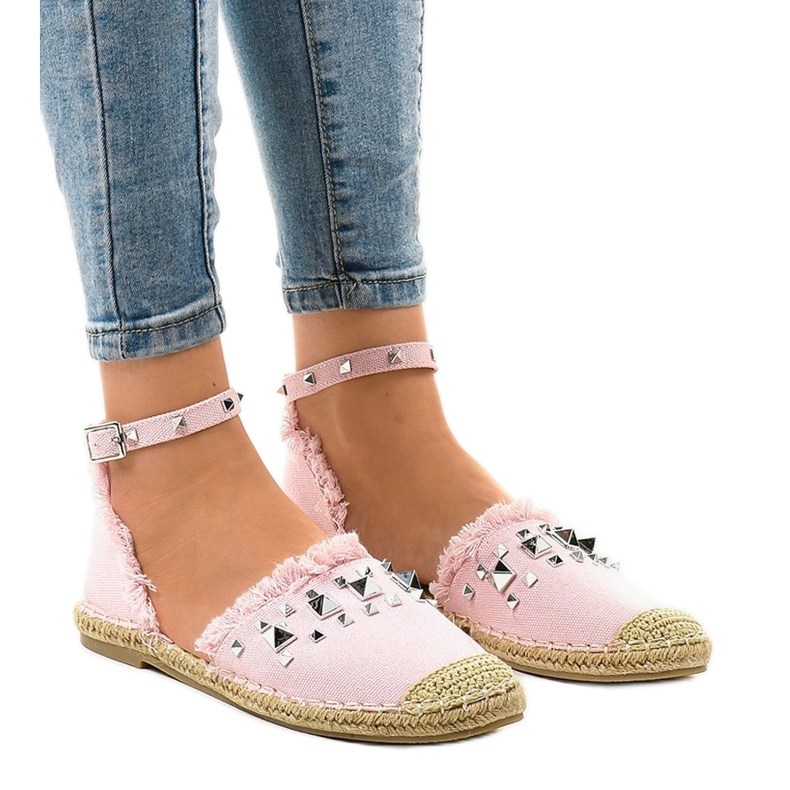 Rosa espadriller med 2399 dubbar