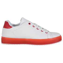 SHELOVET Skor med färgstark sula vit