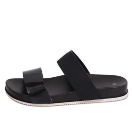 Svarta CK66P Svarta tofflor med gummiband