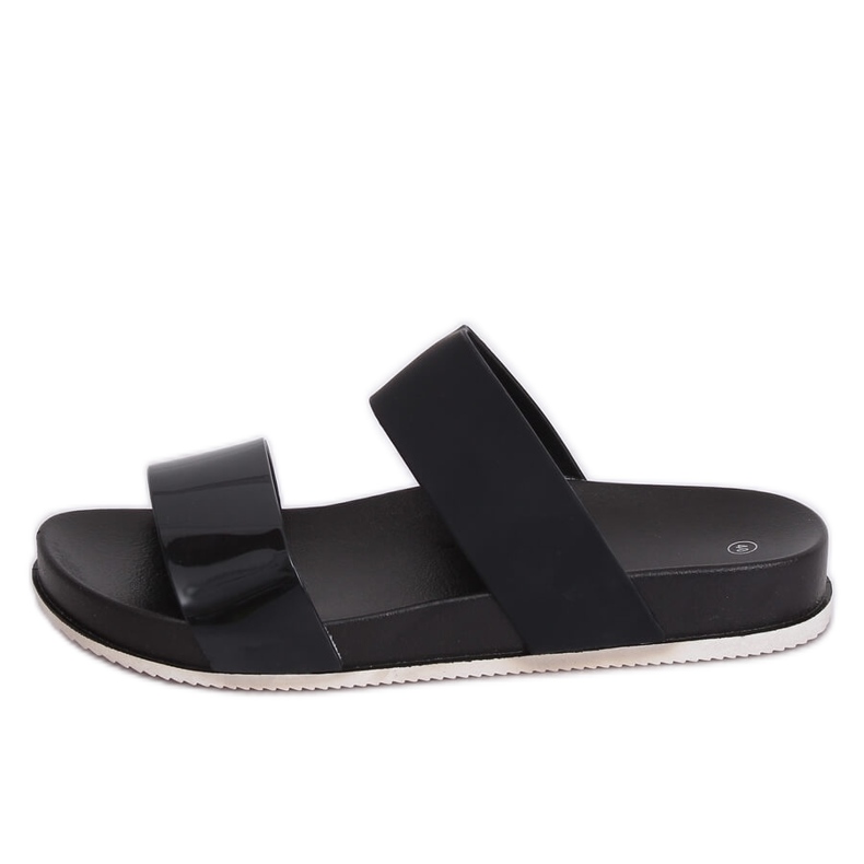 Svarta CK66P Svarta tofflor med gummiband