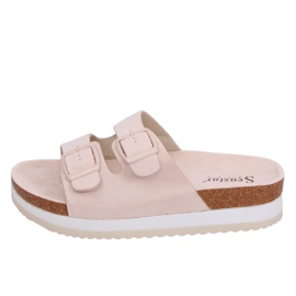 Beige scholki tofflor SS115P Beige mångfärgad rosa