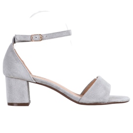 Seastar Bekväma högklackade sandaler grå