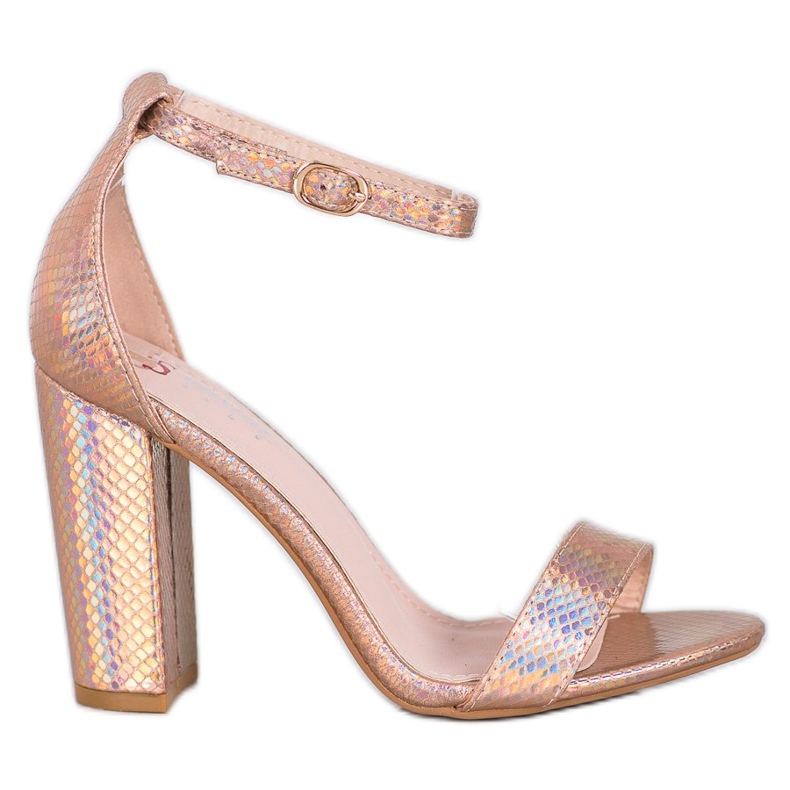 Seastar Sexiga blanka sandaler gyllene