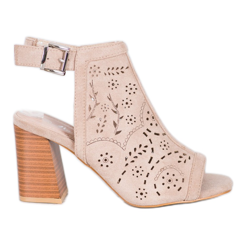 Mannika Inbyggda openwork sandaler brun