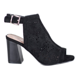 Mannika Inbyggda openwork sandaler svart
